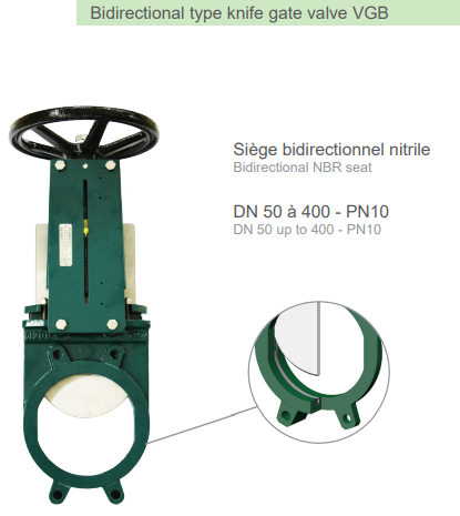 Bidirectional type knife gate valve VGB