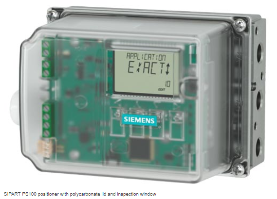 SIPART PS100 positioner with polycarbonate lid and inspection window