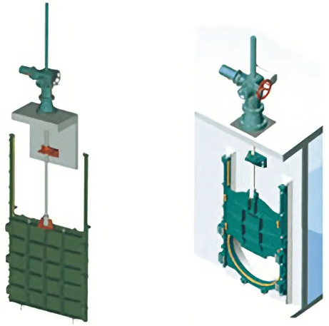 Wall-mounted cast iron square (round) penstock Wall-mounted cast iron square (round) penstock